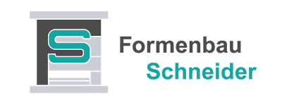Formenbau Schneider Logo mit stilisiertem S in Grau und Türkis