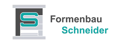 Formenbau Schneider Logo mit stilisiertem S in Grau und Türkis