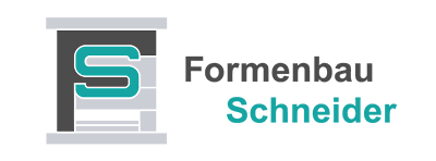 Formenbau Schneider Logo mit stilisiertem S in Grau und Türkis